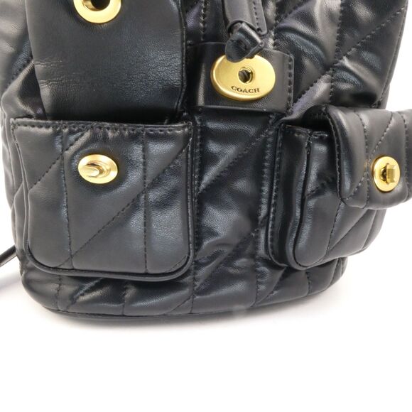 COACH Tabby Quilted Leather Backpack Black - Picture 6 of 15